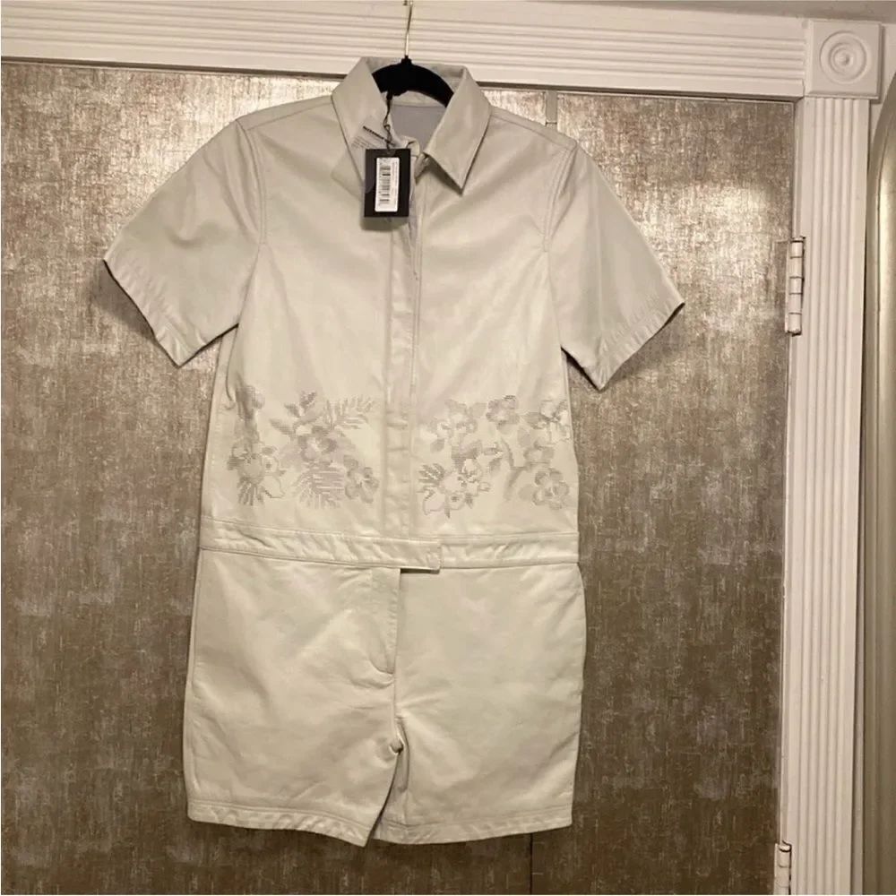 NWT Alexander Wang genuine leather perforated romper, US0